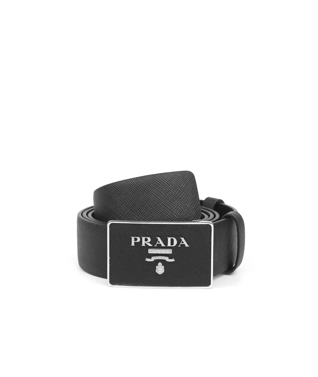 PRADA Черный кожаный ремень, фото 1