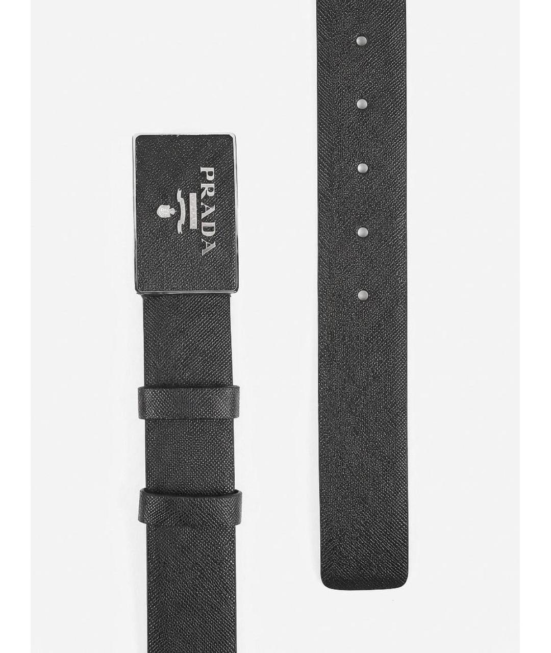 PRADA Черный кожаный ремень, фото 7