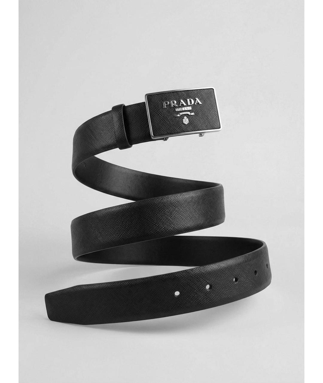 PRADA Черный кожаный ремень, фото 3