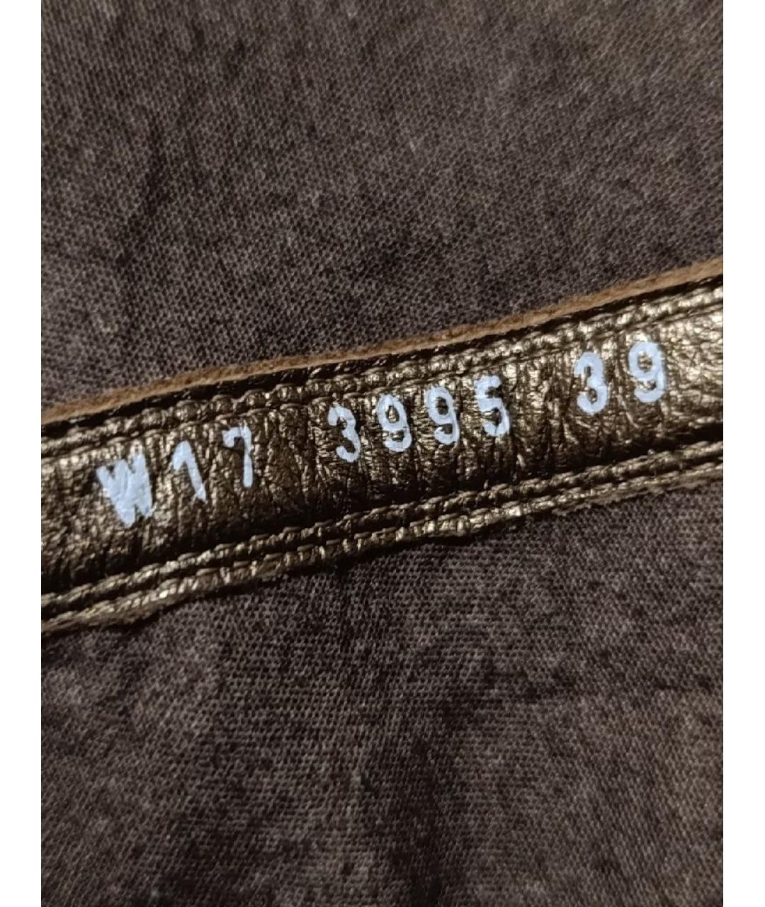 RICK OWENS Золотые кожаные ботфорты, фото 6