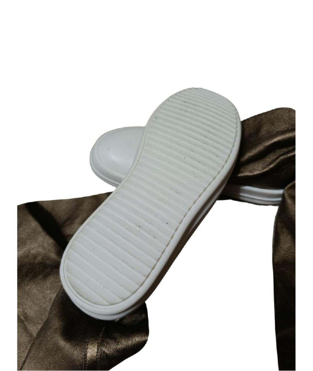 RICK OWENS Золотые кожаные ботфорты, фото 5