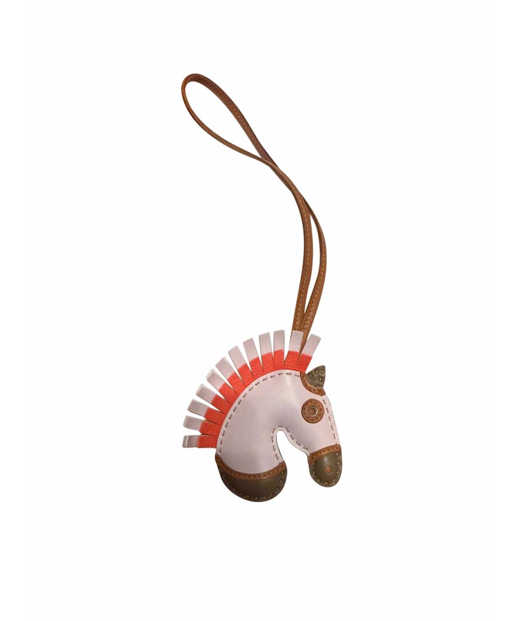 HERMES Розовый брелок, фото 1