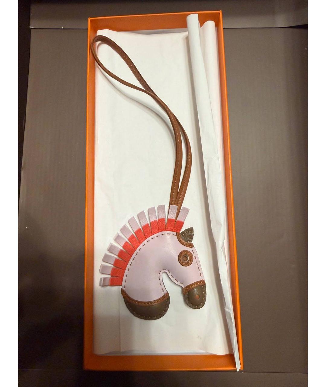 HERMES Розовый брелок, фото 4