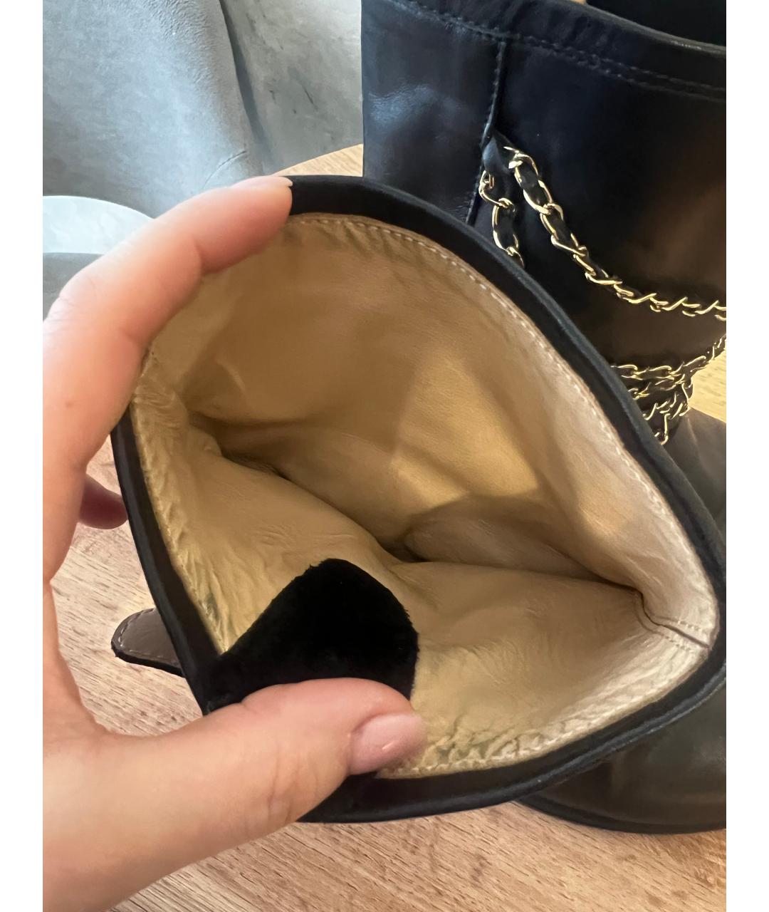 ELISABETTA FRANCHI Черные кожаные ботинки, фото 3