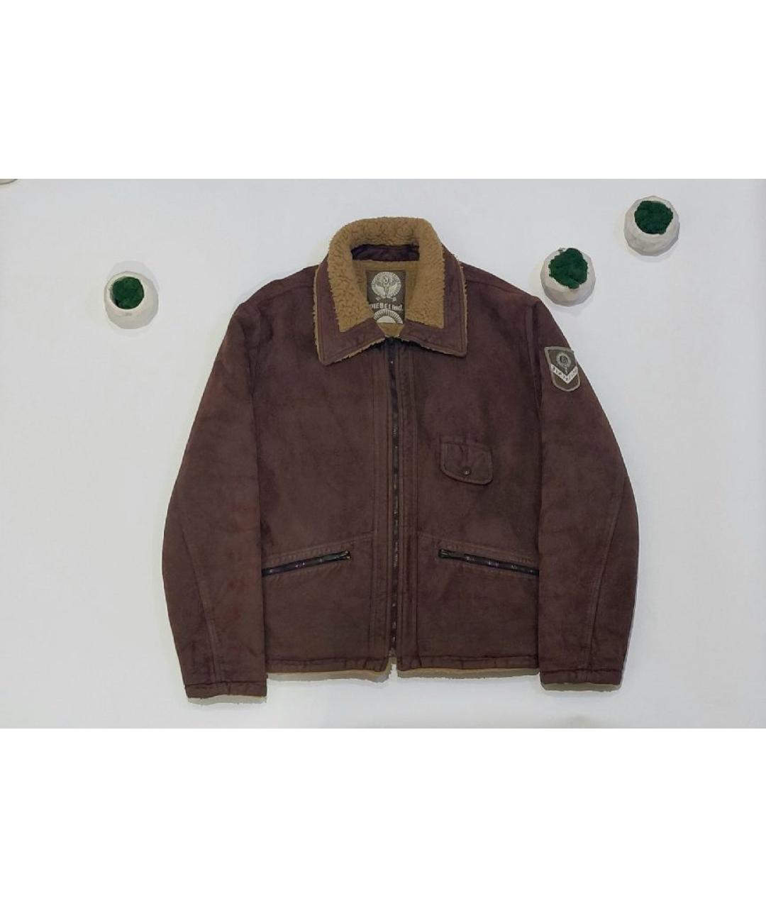 DIESEL Коричневая кожаная куртка, фото 10