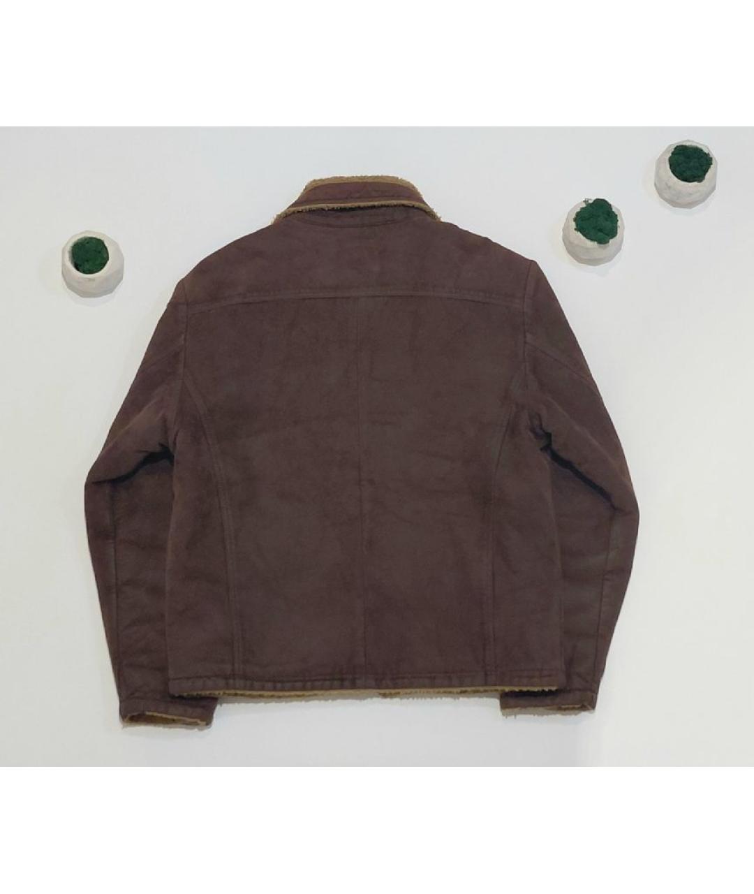 DIESEL Коричневая кожаная куртка, фото 2