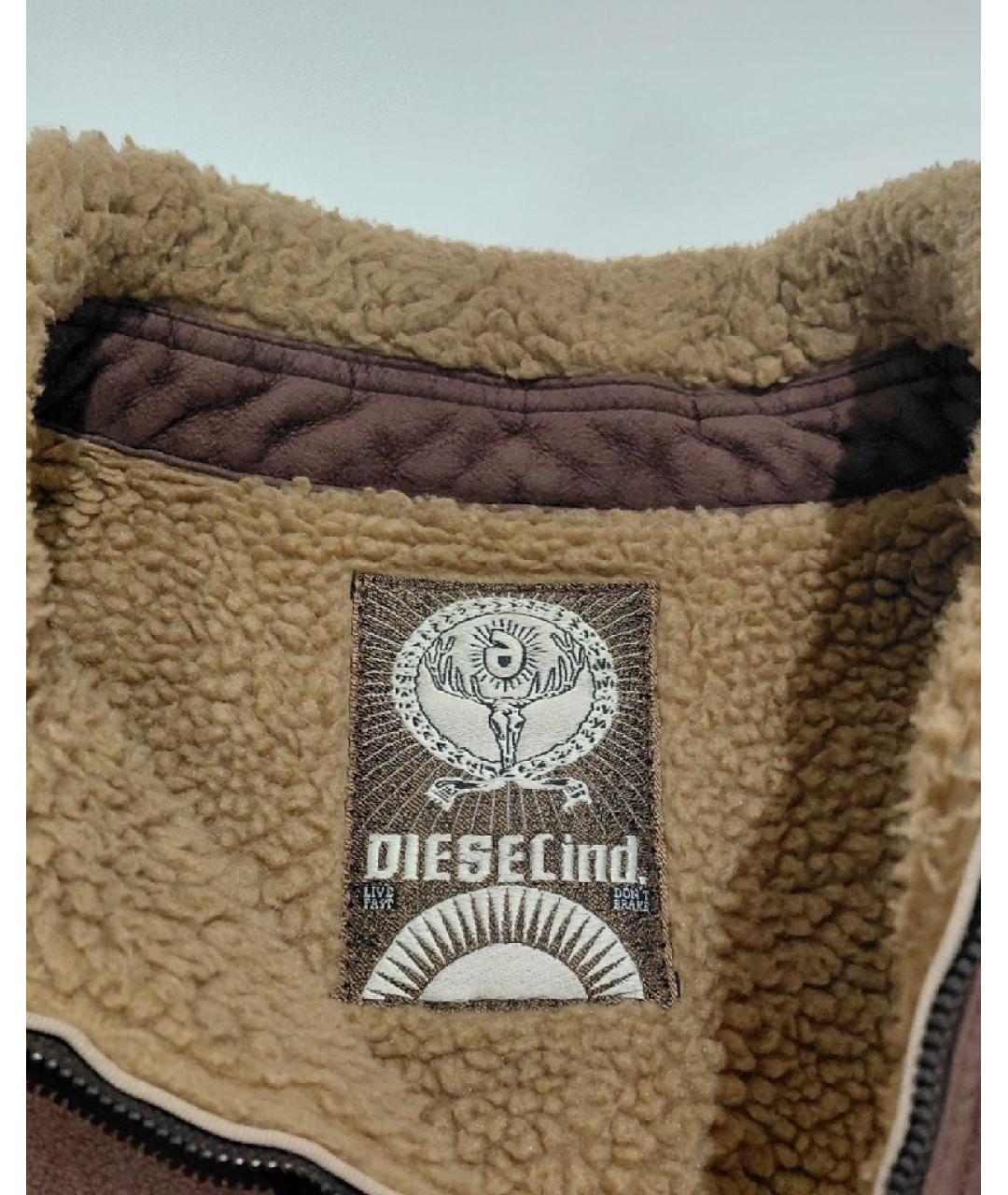 DIESEL Коричневая кожаная куртка, фото 3