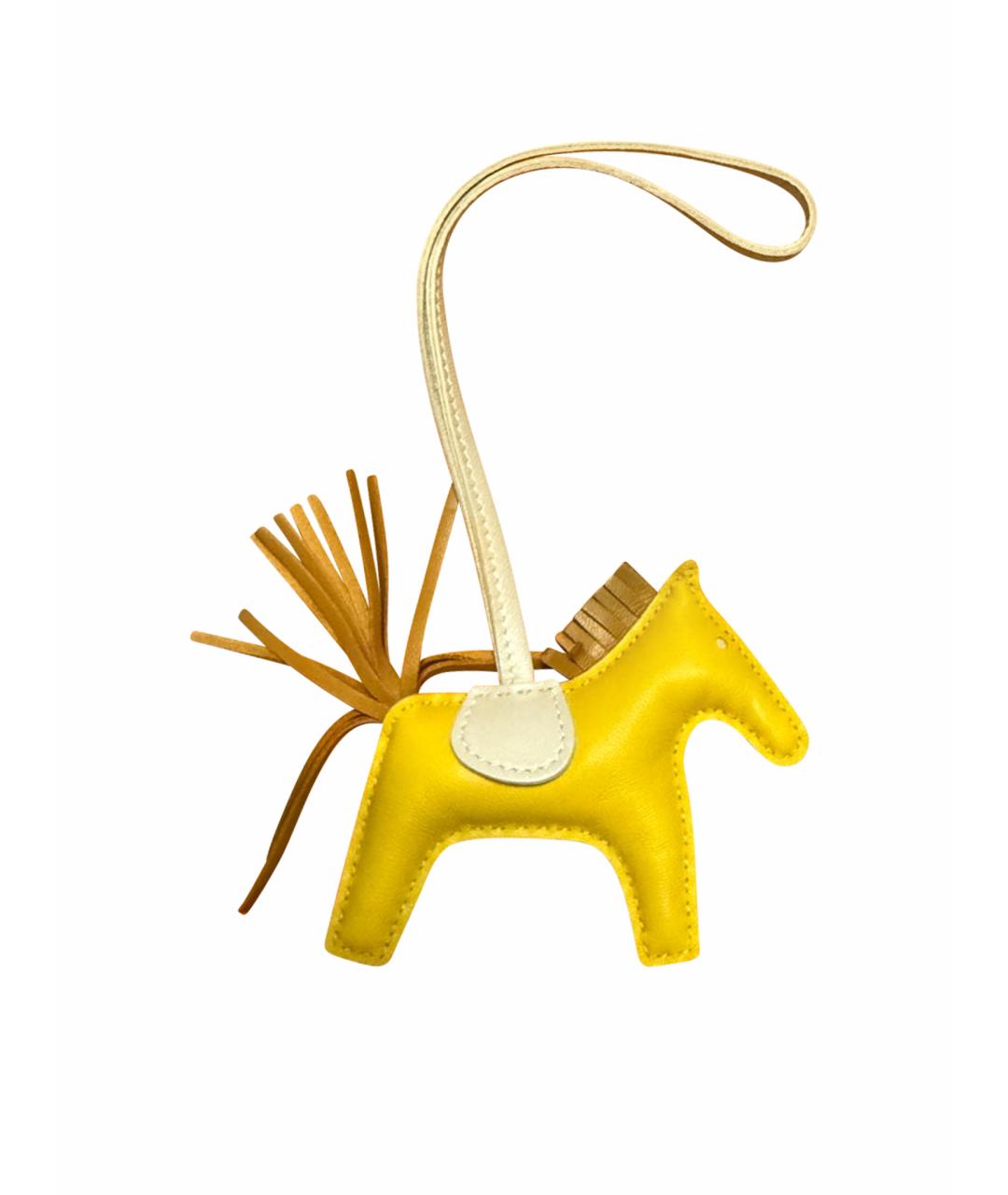 HERMES Желтый брелок, фото 1