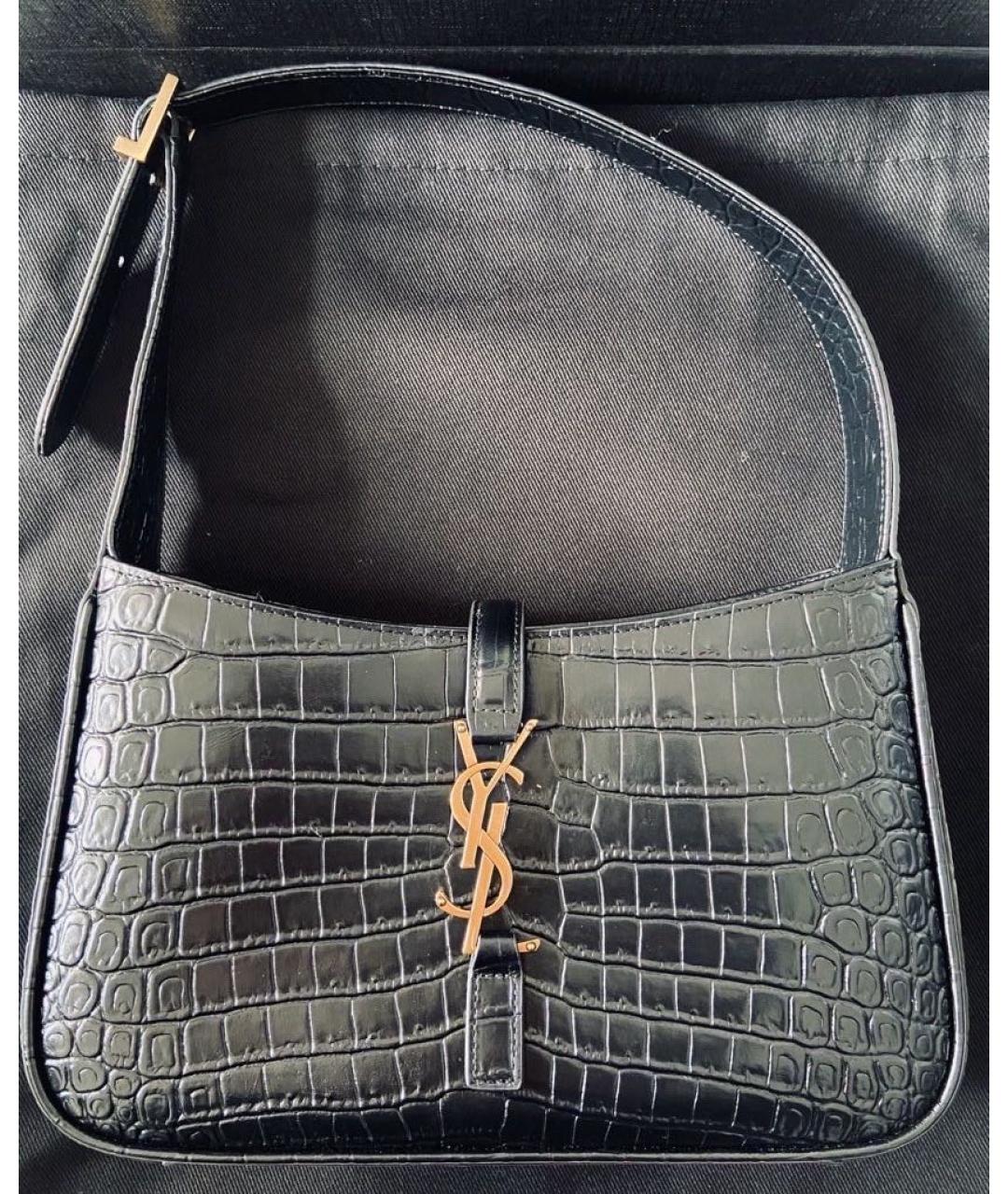 SAINT LAURENT Черная кожаная сумка через плечо, фото 4