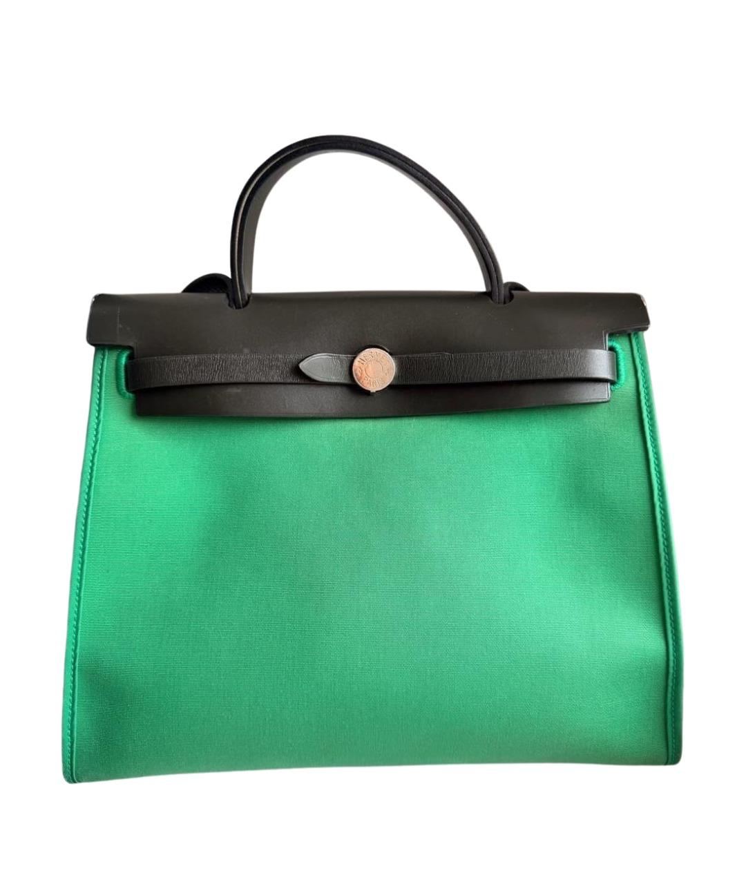 HERMES Зеленая сумка с короткими ручками, фото 1