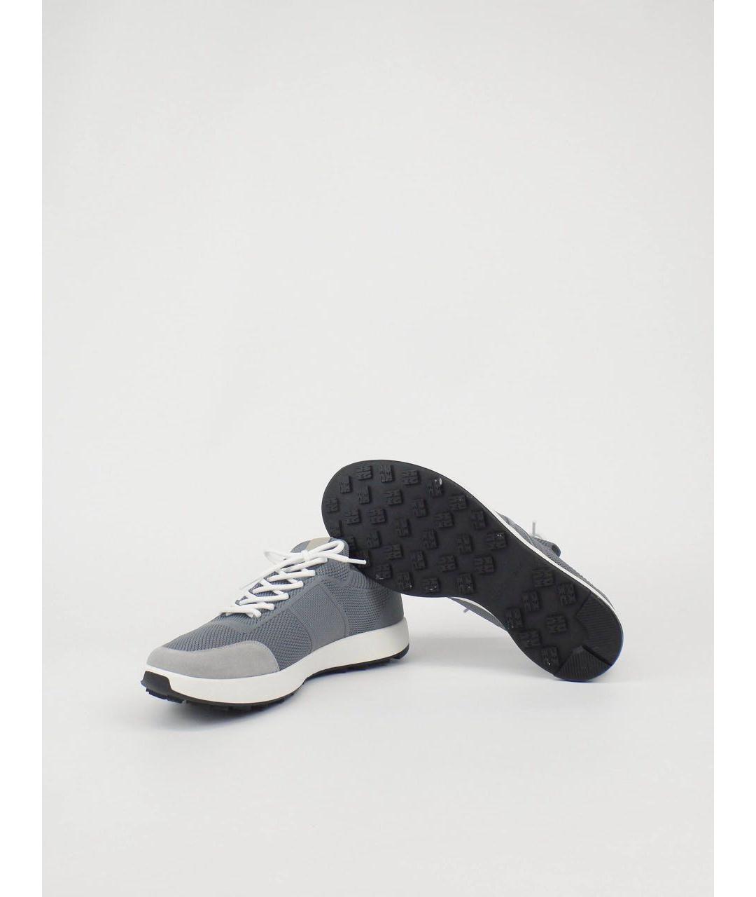 KITON Серые текстильные низкие кроссовки / кеды, фото 8