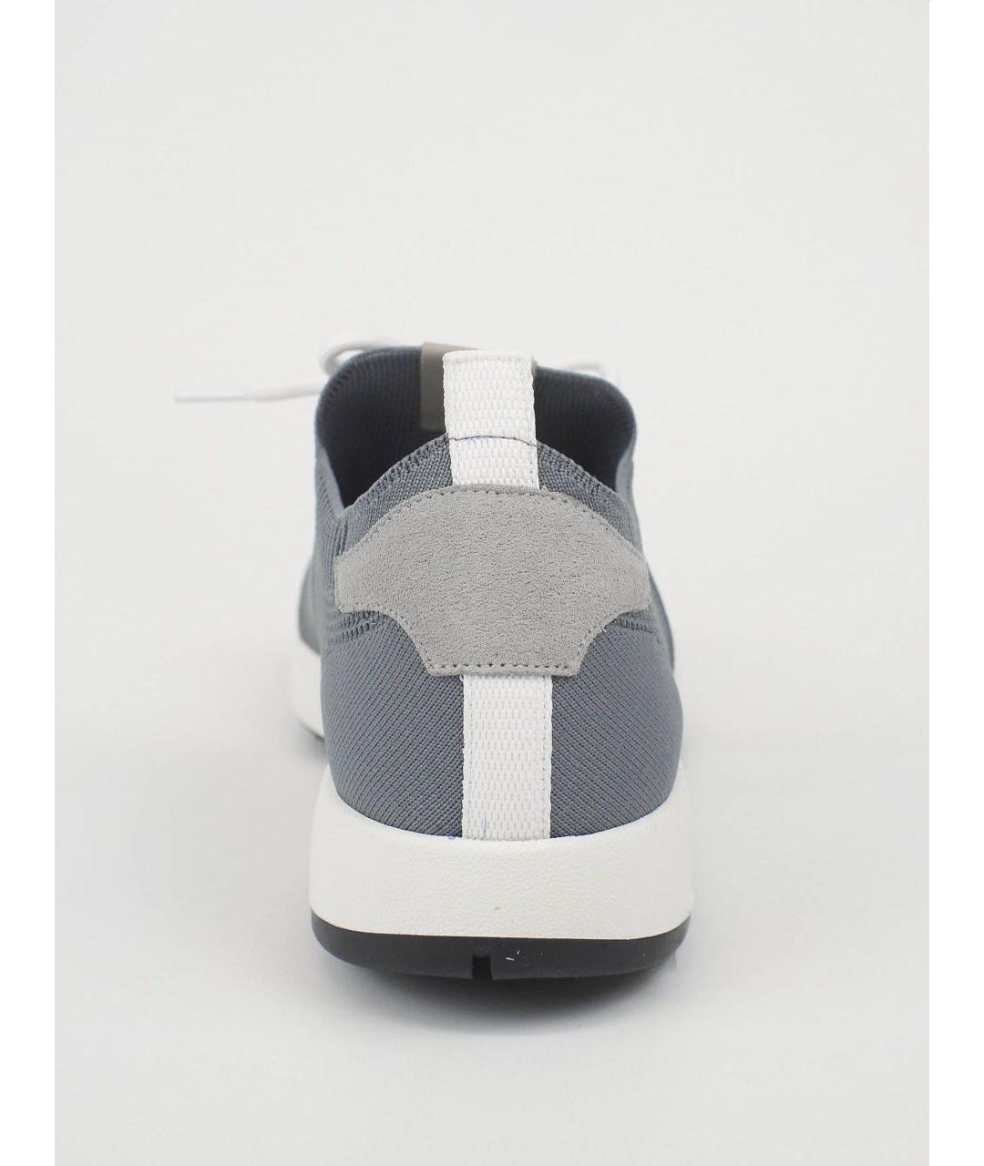 KITON Серые текстильные низкие кроссовки / кеды, фото 4