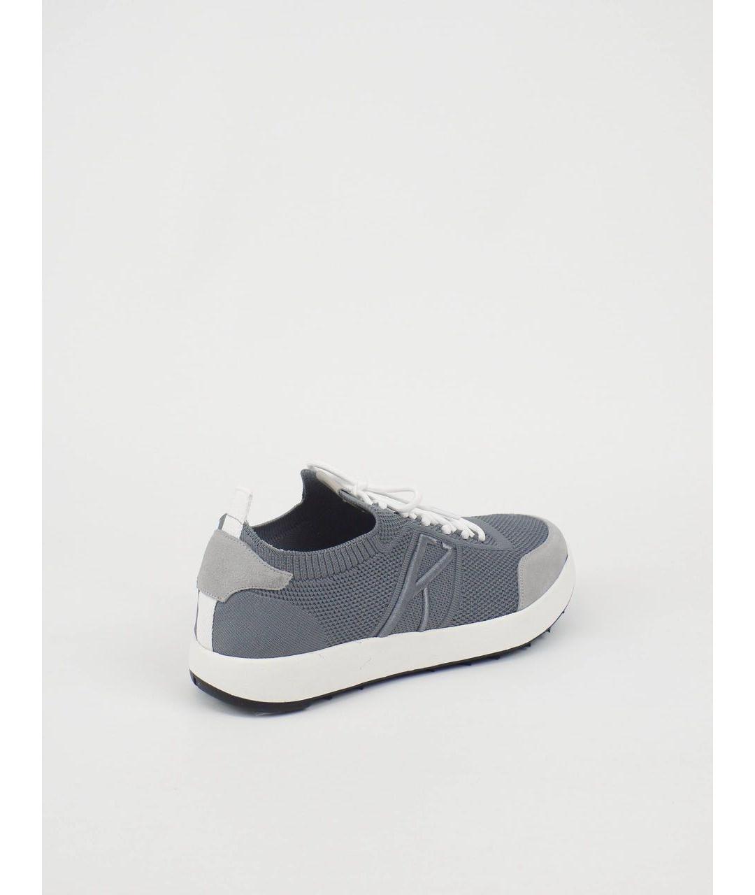 KITON Серые текстильные низкие кроссовки / кеды, фото 3