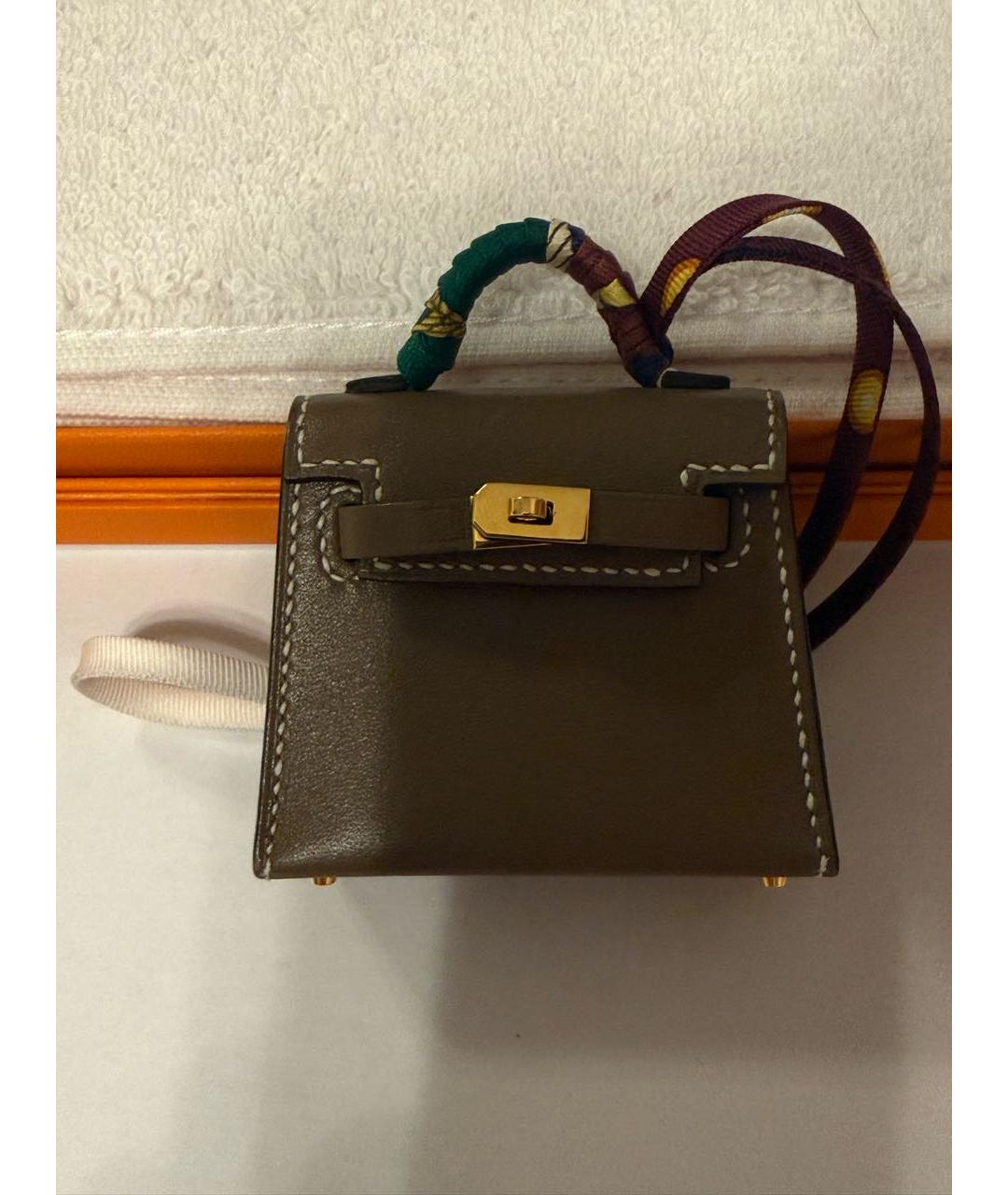 HERMES Коричневый брелок, фото 2