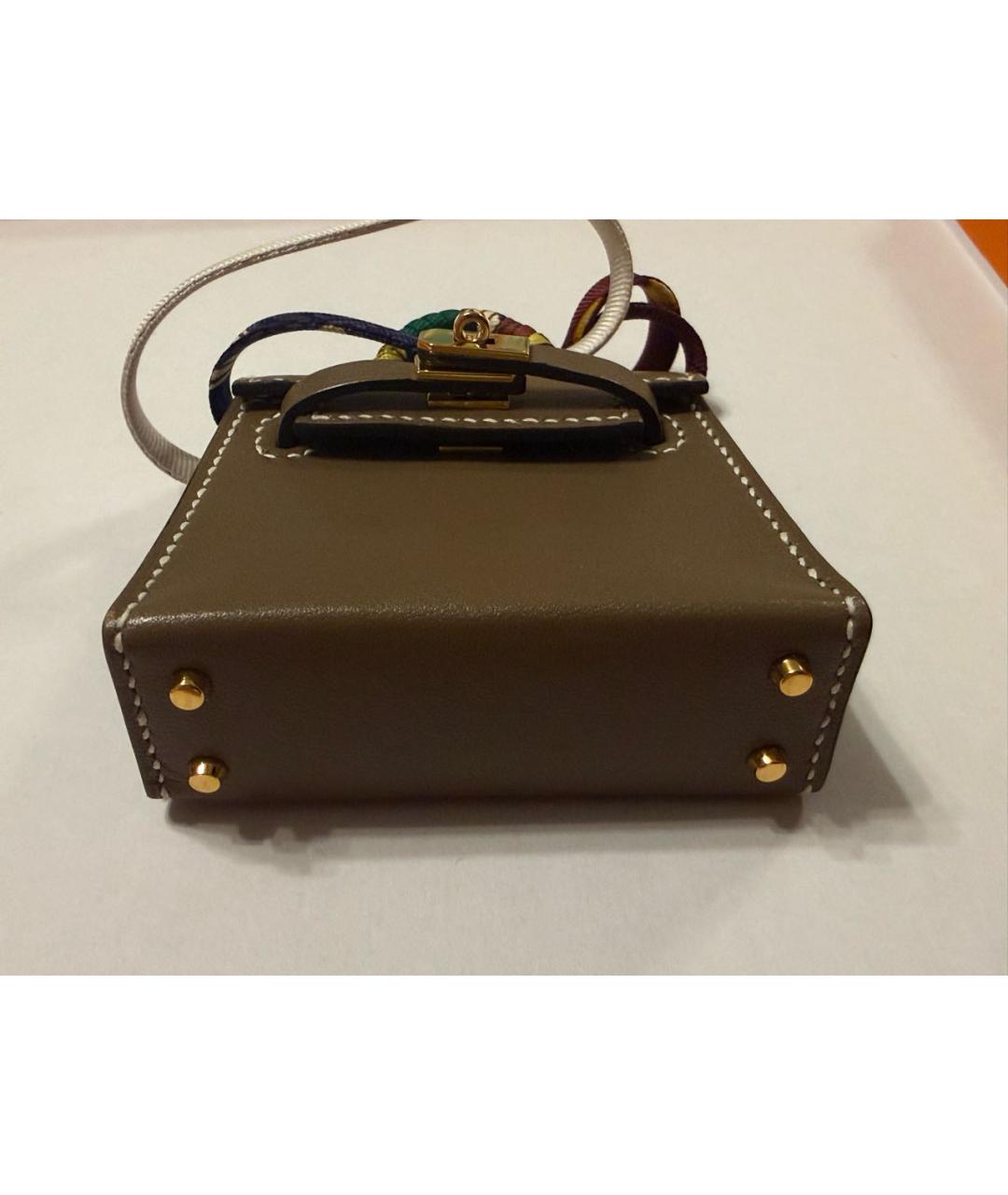 HERMES Коричневый брелок, фото 3