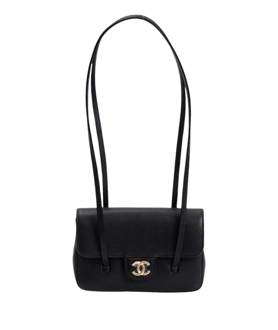 CHANEL Черная кожаная сумка через плечо, фото 1