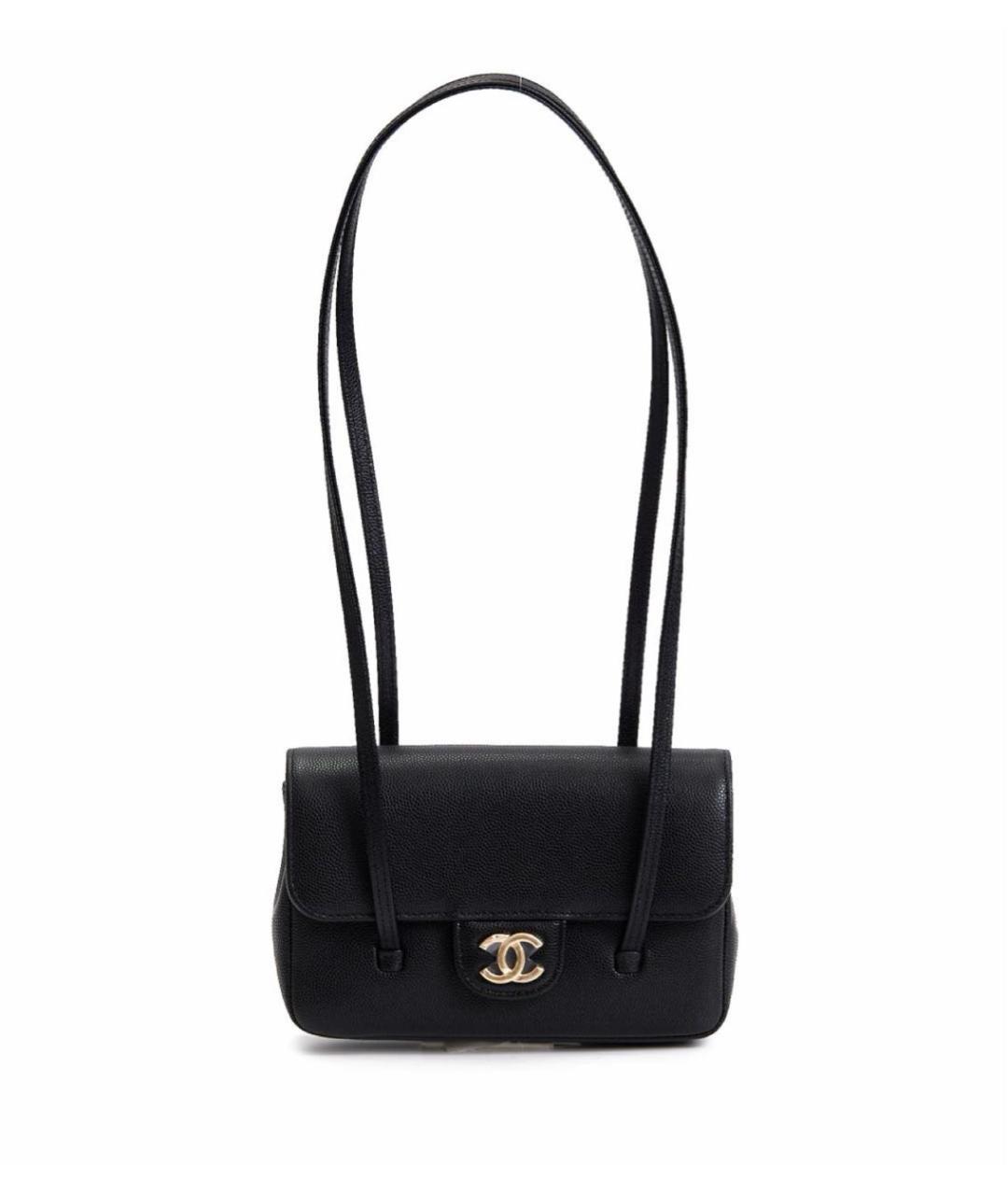CHANEL Черная кожаная сумка через плечо, фото 3