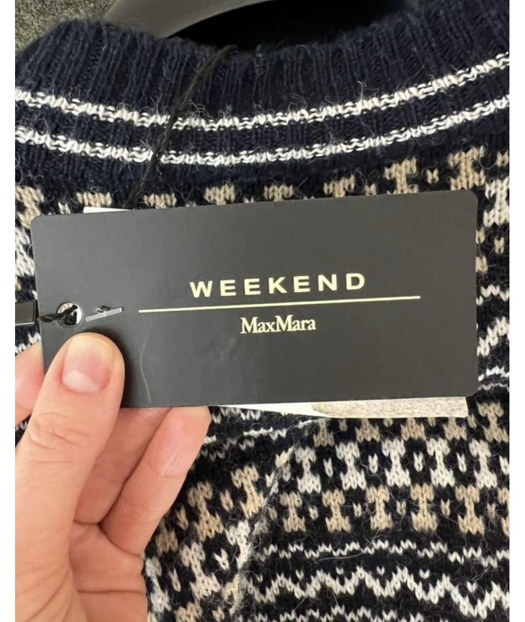 WEEKEND MAX MARA Синий шерстяной джемпер / свитер, фото 3