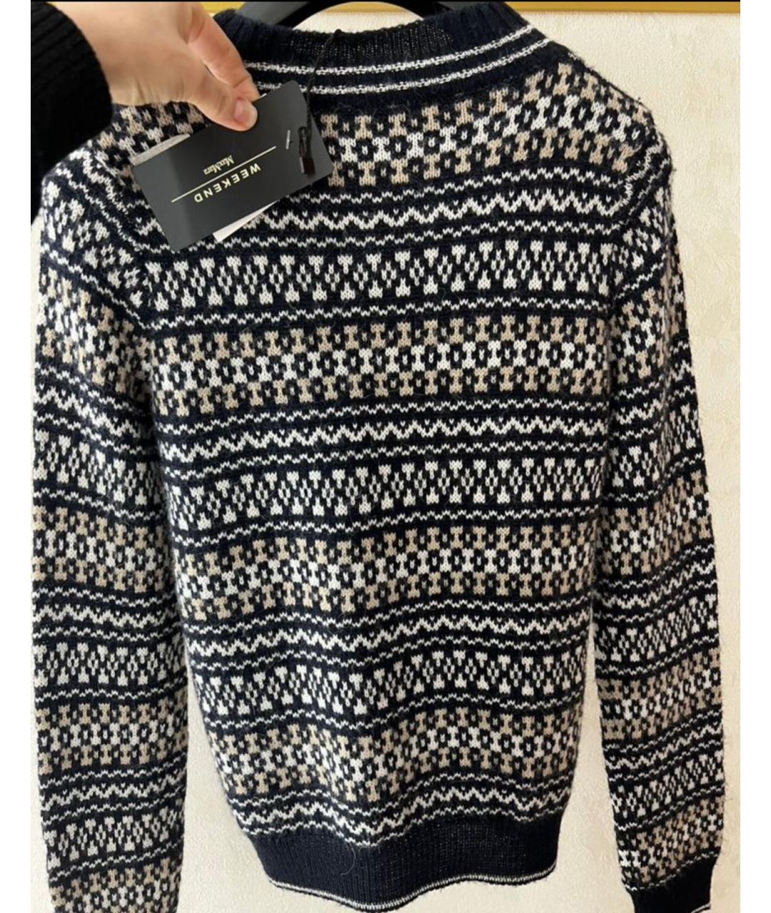 WEEKEND MAX MARA Синий шерстяной джемпер / свитер, фото 2