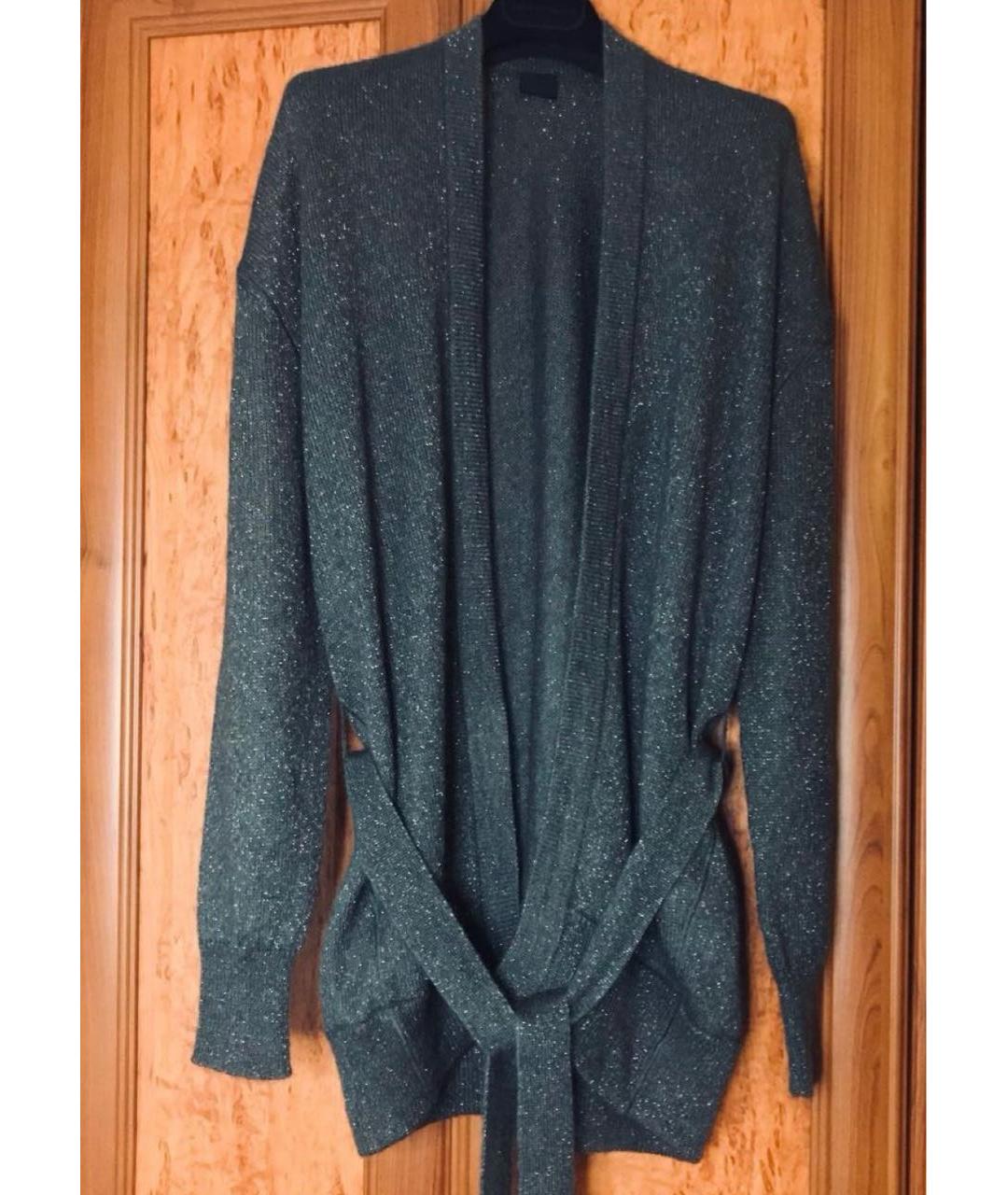 'S MAX MARA Серебрянный шерстяной кардиган, фото 5