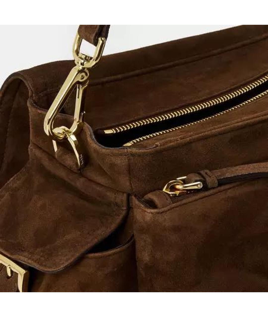 PRADA Коричневая замшевая сумка через плечо, фото 6