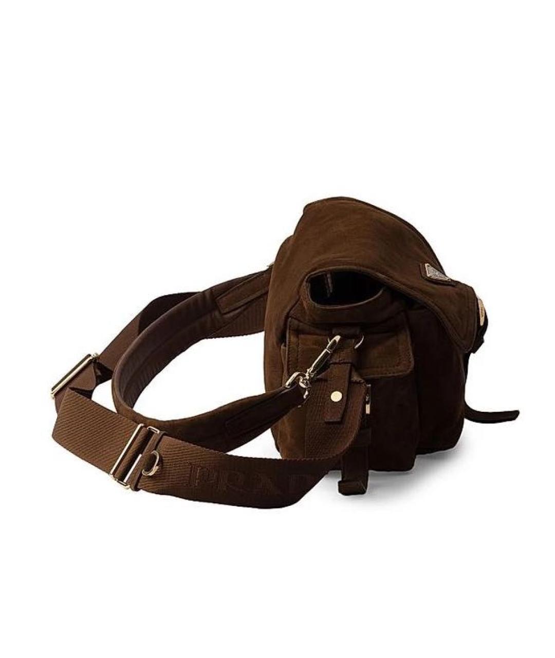 PRADA Коричневая замшевая сумка через плечо, фото 4