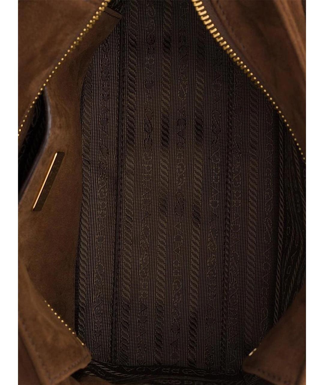 PRADA Коричневая замшевая сумка через плечо, фото 2