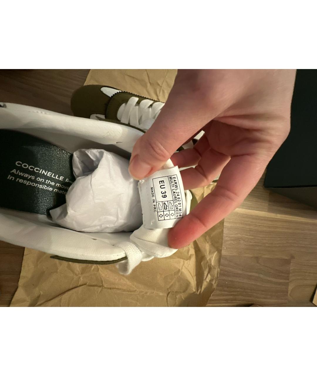 COCCINELLE Хаки кеды, фото 8
