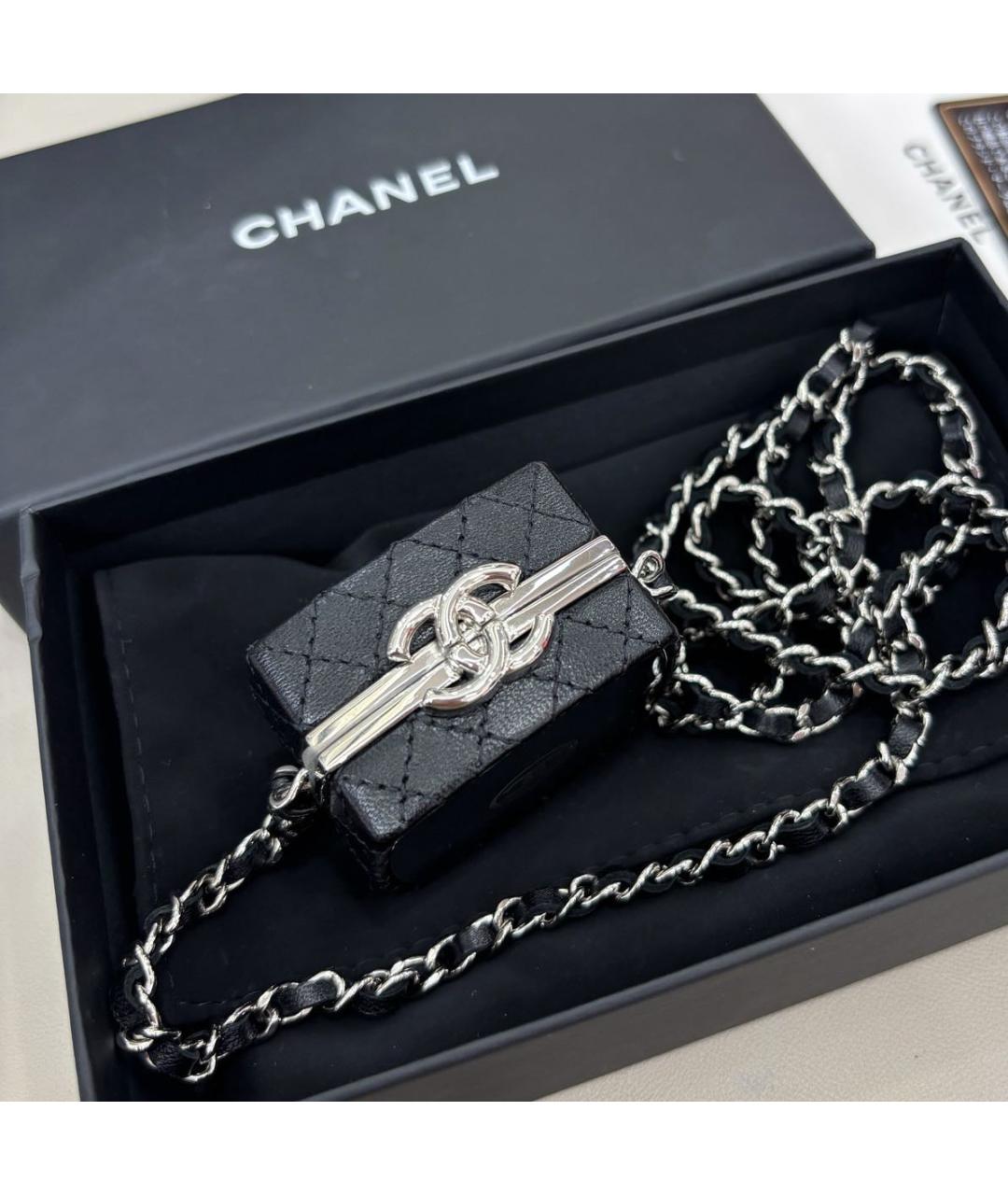 CHANEL Черная кожаная сумка через плечо, фото 3