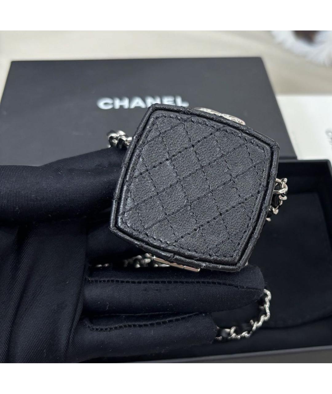 CHANEL Черная кожаная сумка через плечо, фото 5