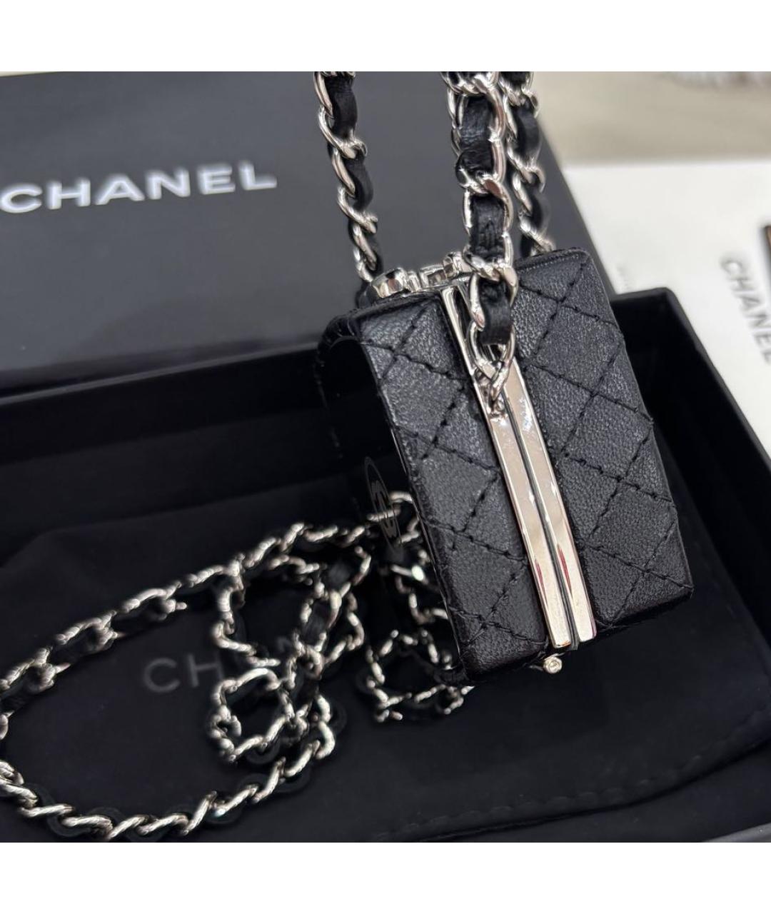 CHANEL Черная кожаная сумка через плечо, фото 4