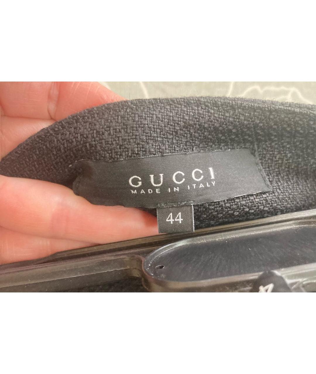 GUCCI Черная шерстяная юбка миди, фото 3