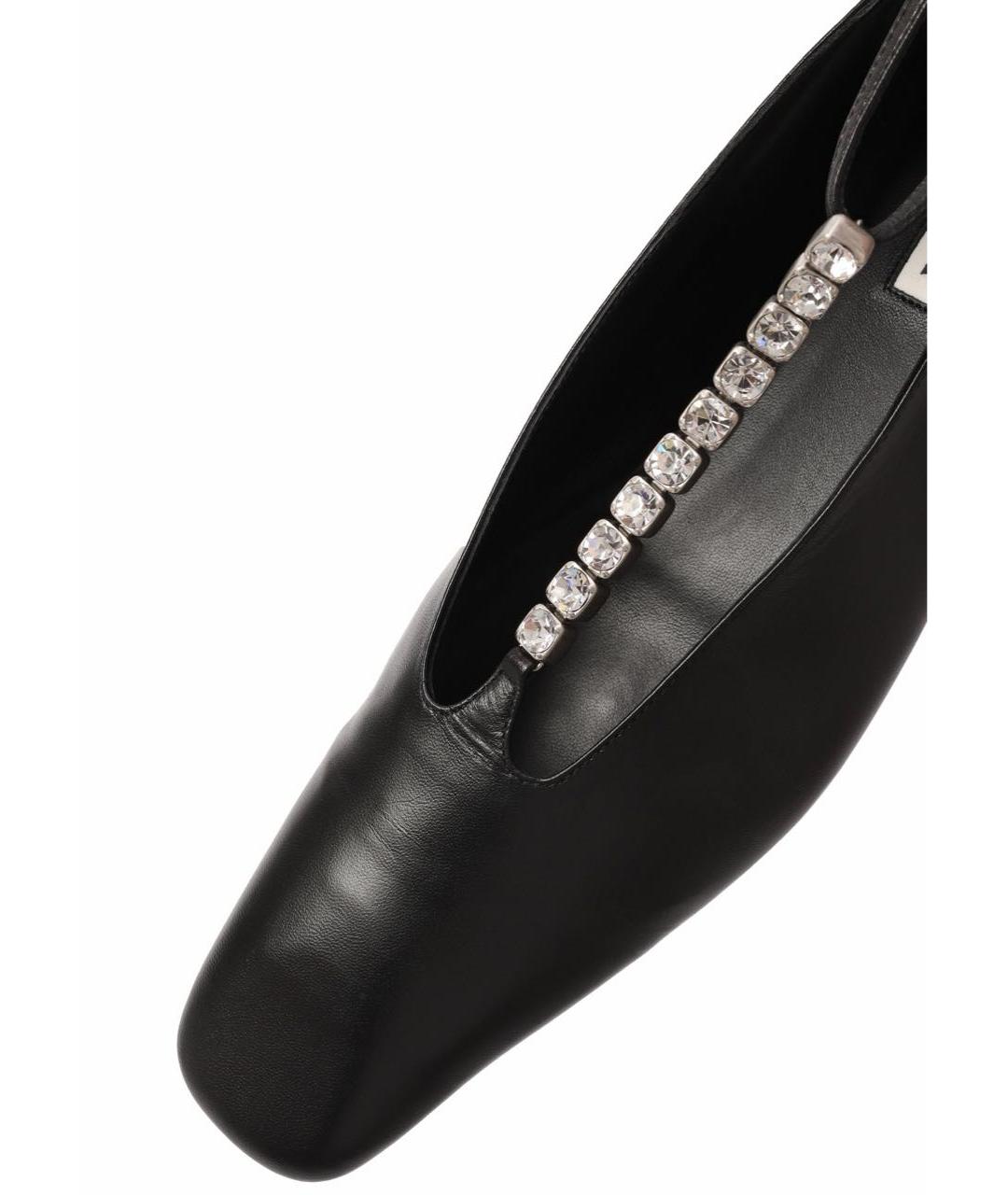 JIL SANDER Черные кожаные балетки, фото 4