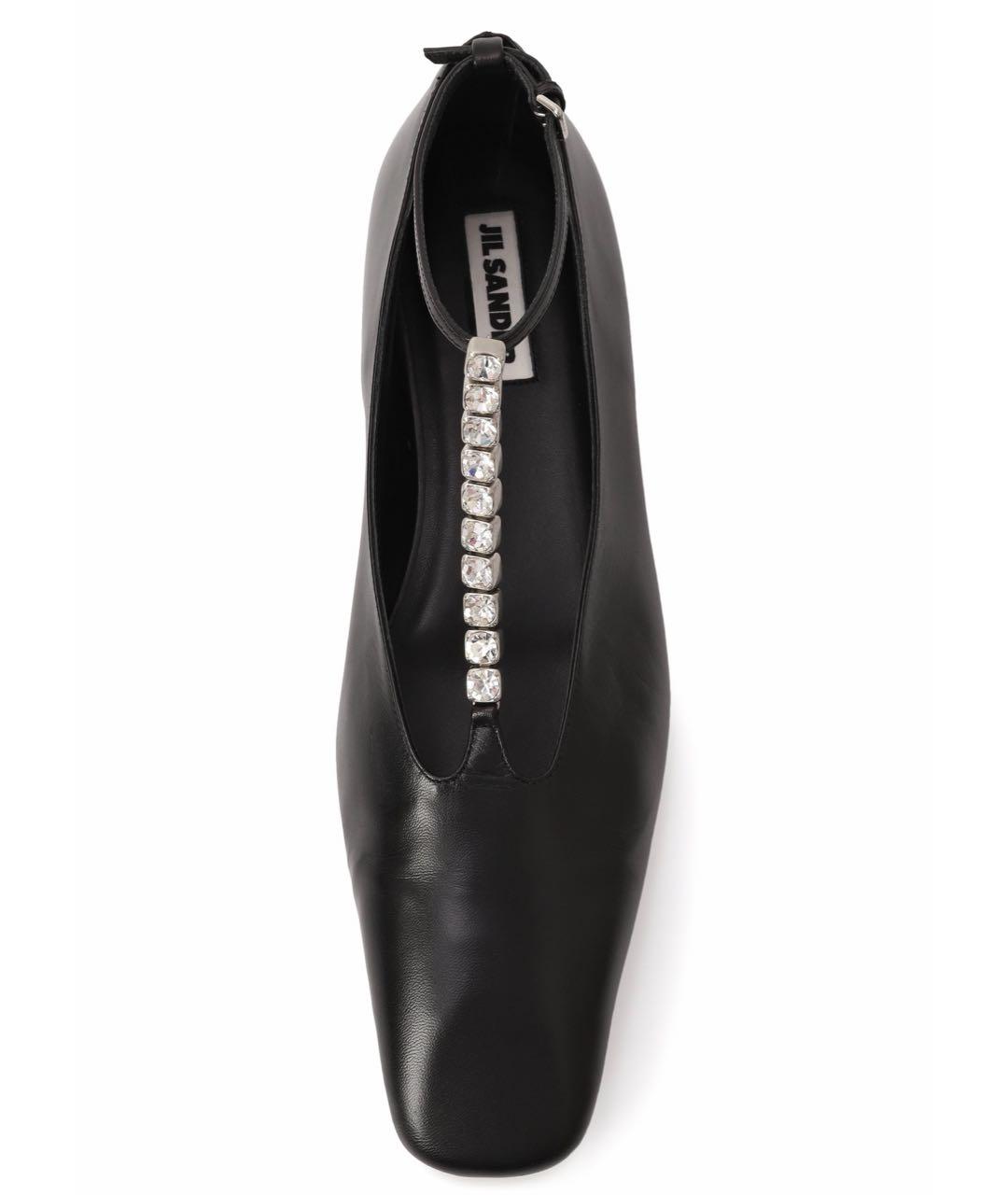 JIL SANDER Черные кожаные балетки, фото 5