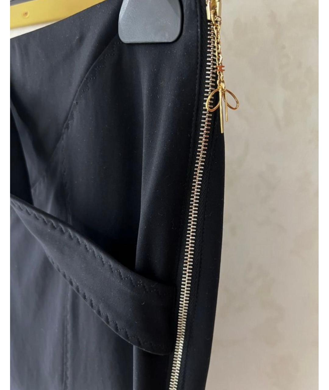 ELISABETTA FRANCHI Черная полиамидовая юбка миди, фото 2