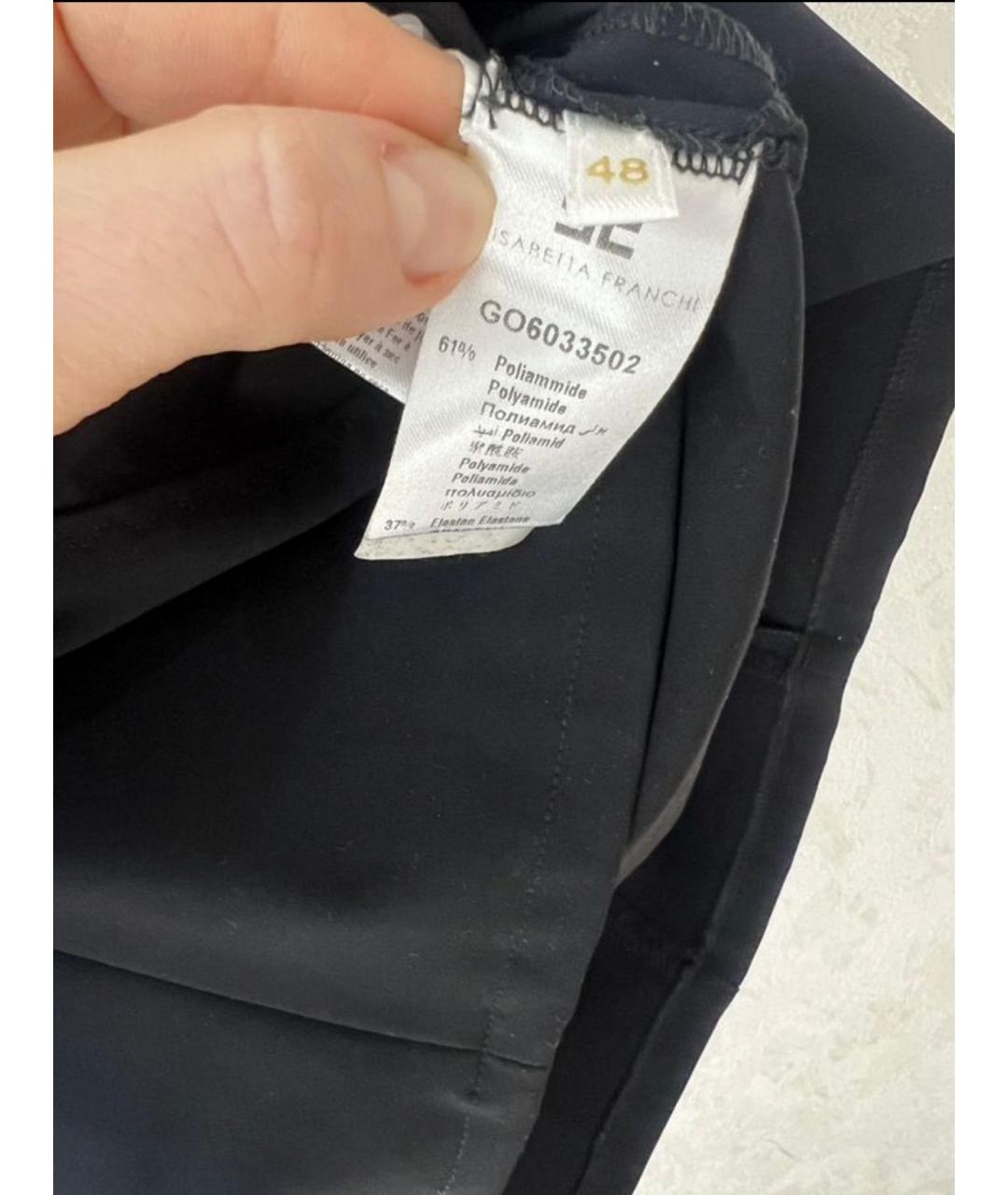 ELISABETTA FRANCHI Черная полиамидовая юбка миди, фото 3