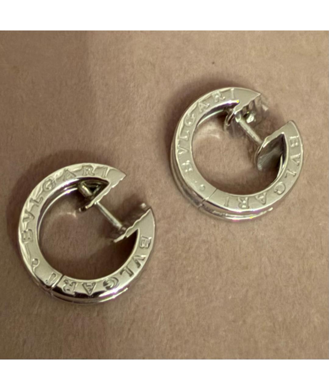 BVLGARI Серебряные серьги из белого золота, фото 5