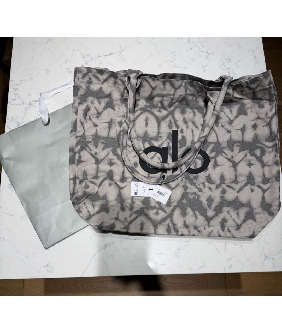 ALO YOGA Антрацитовая хлопковая дорожная/спортивная сумка, фото 2