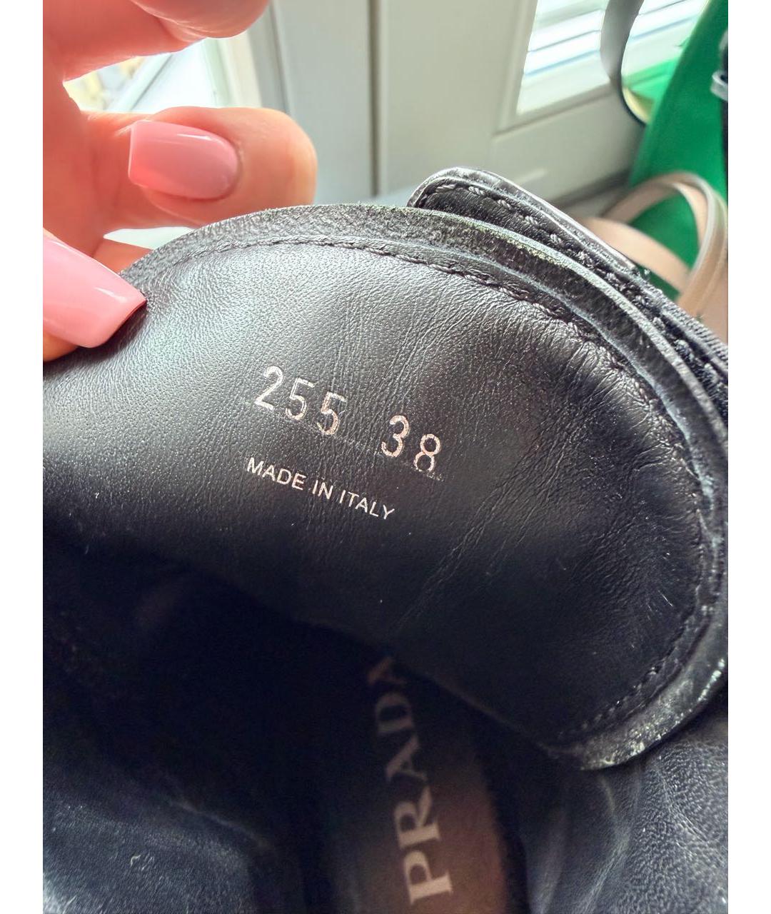 PRADA Черные кожаные ботинки, фото 6