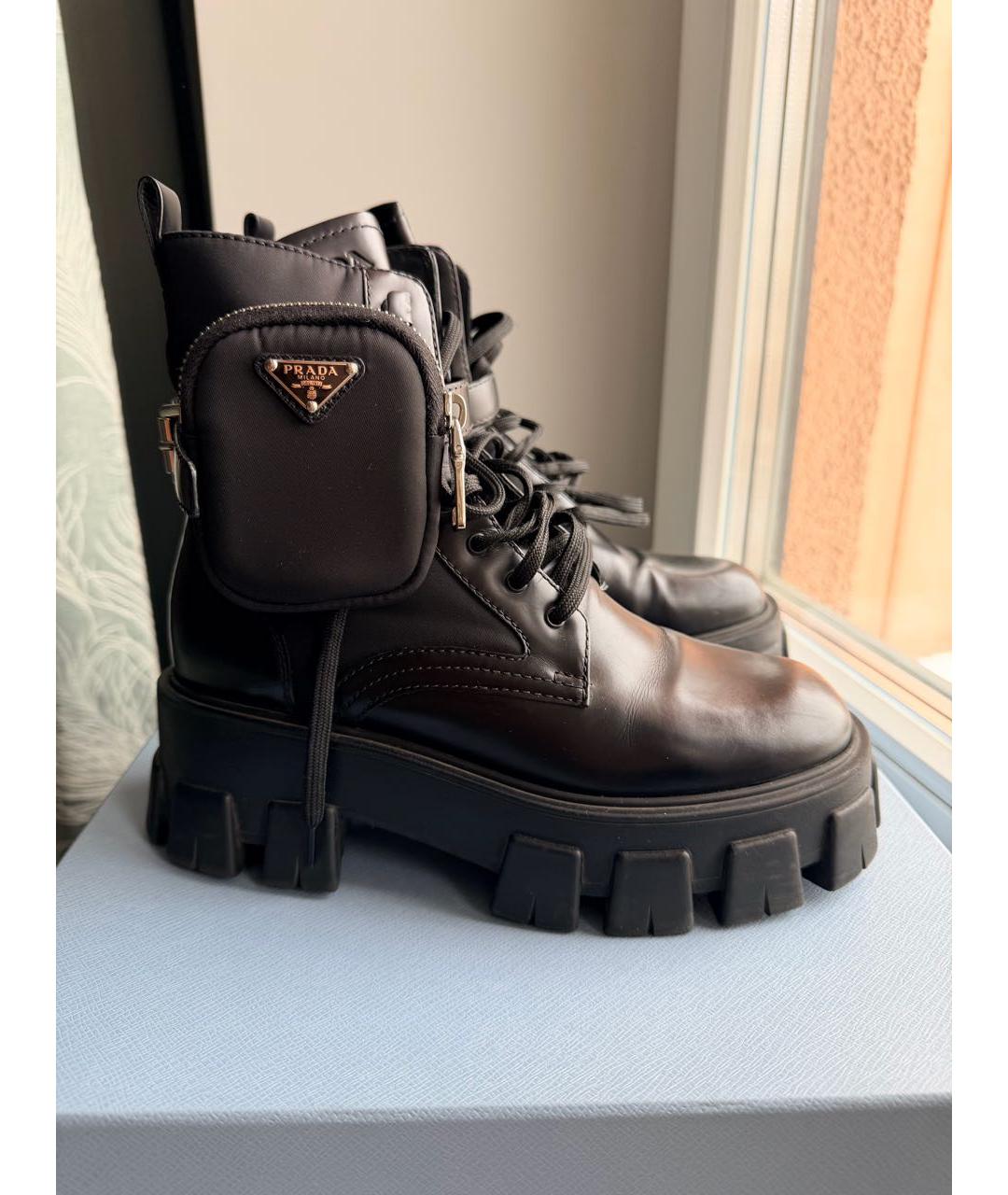 PRADA Черные кожаные ботинки, фото 8