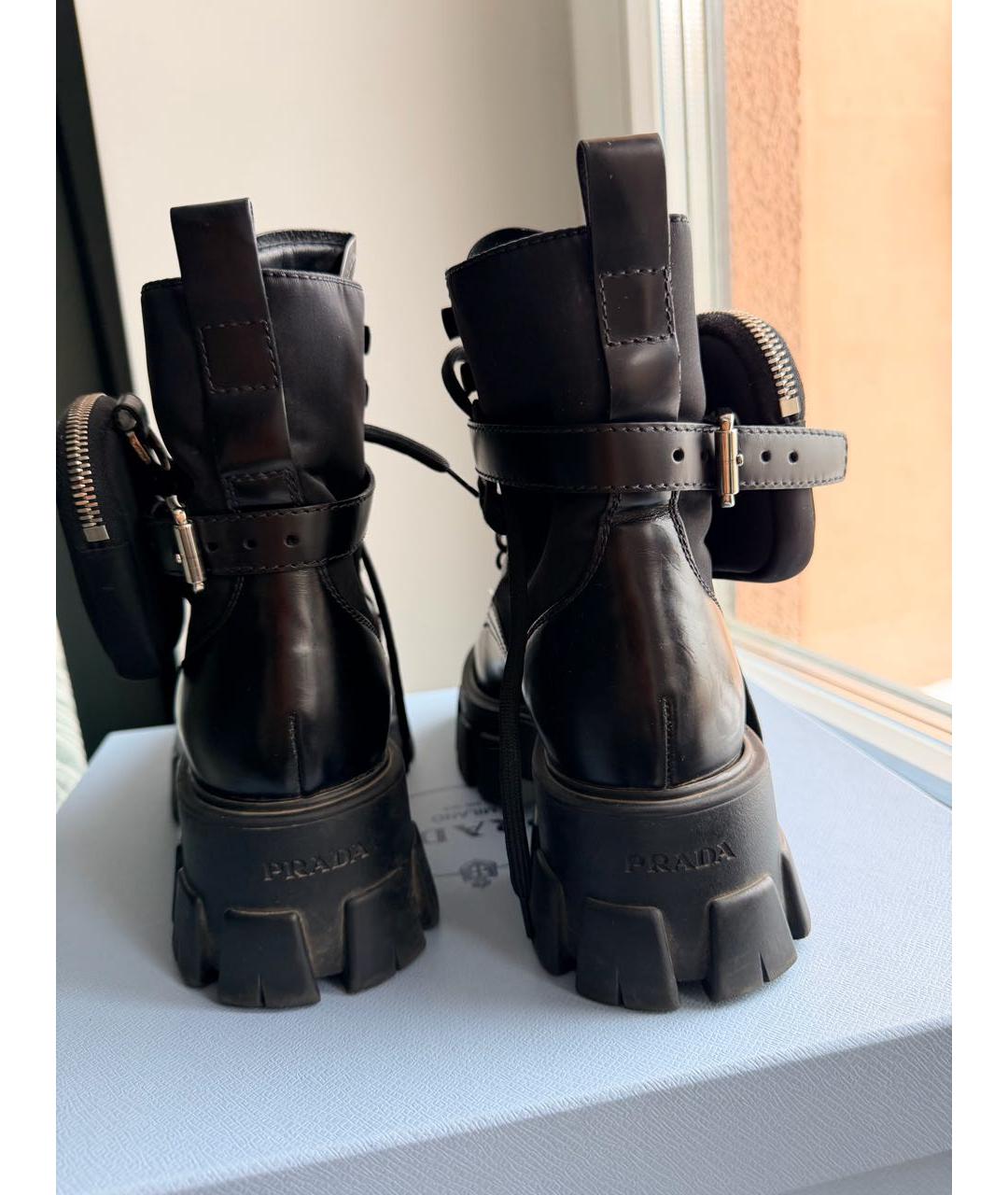 PRADA Черные кожаные ботинки, фото 4