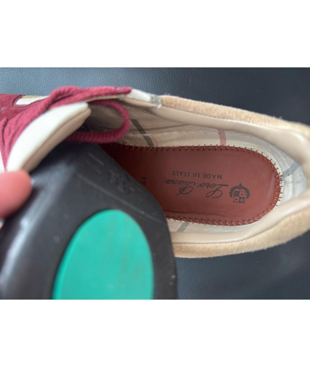 LORO PIANA Коричневые замшевые низкие кроссовки / кеды, фото 7