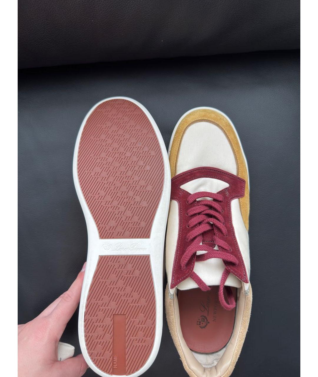 LORO PIANA Коричневые замшевые низкие кроссовки / кеды, фото 8