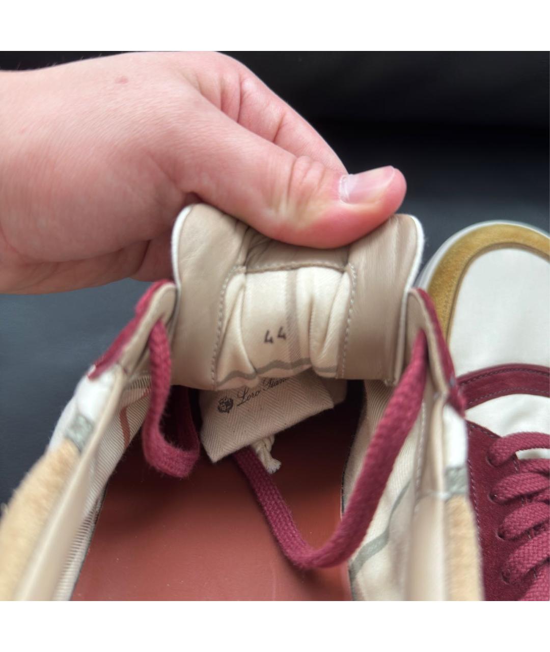 LORO PIANA Коричневые замшевые низкие кроссовки / кеды, фото 5