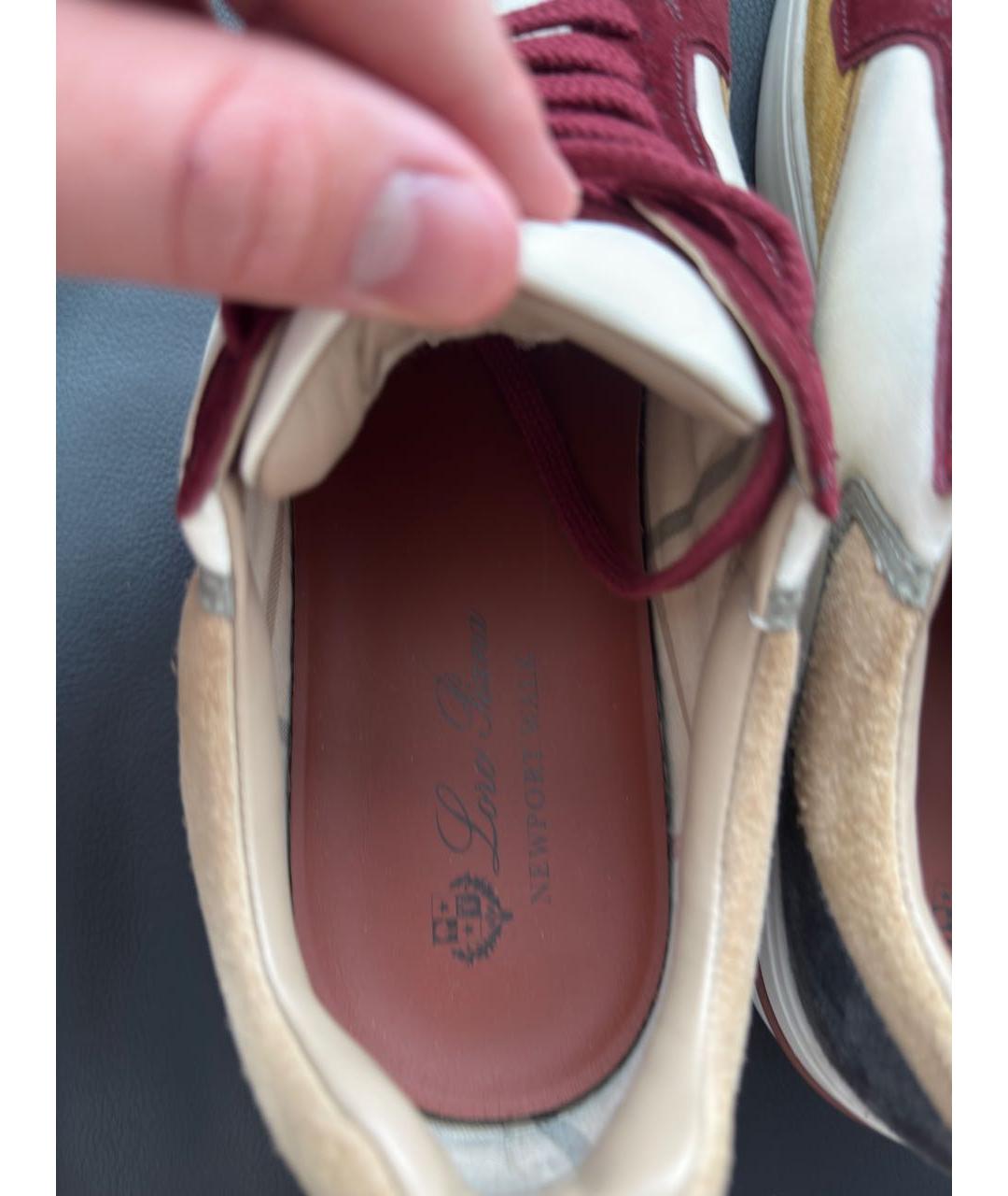 LORO PIANA Коричневые замшевые низкие кроссовки / кеды, фото 6