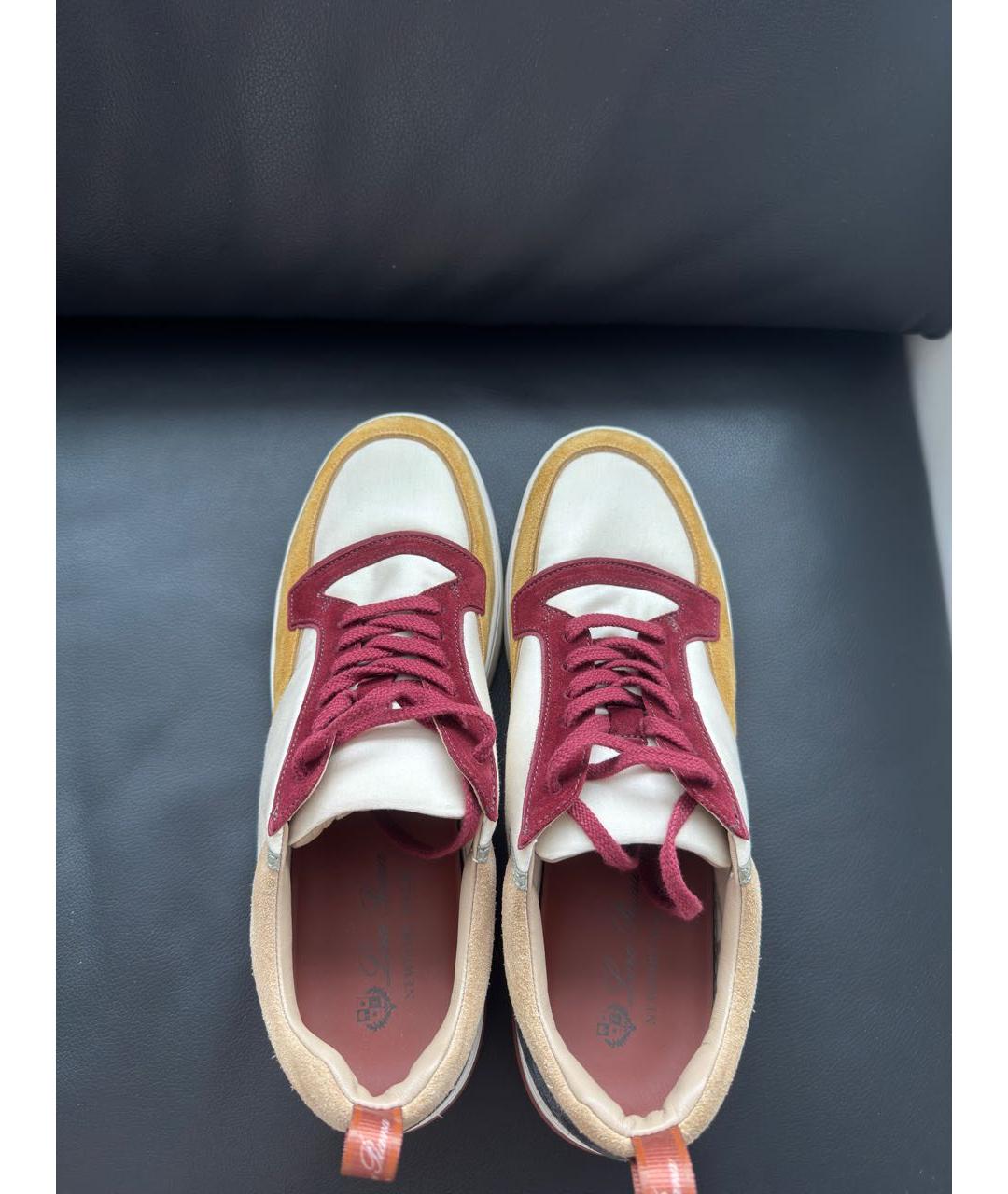 LORO PIANA Коричневые замшевые низкие кроссовки / кеды, фото 3