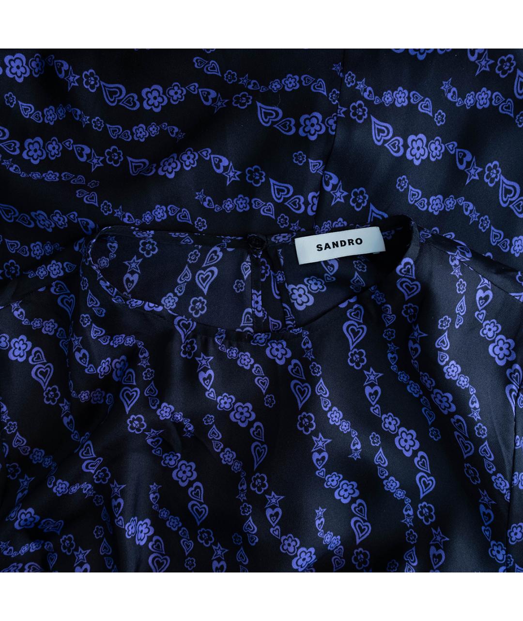 SANDRO Фиолетовое шелковое повседневное платье, фото 3