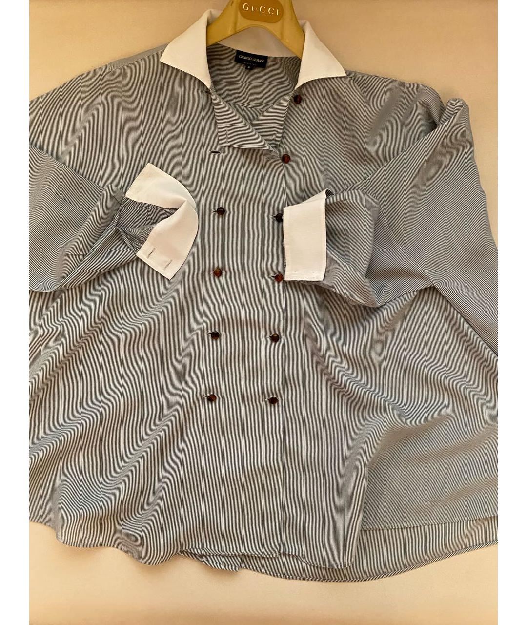 GIORGIO ARMANI Голубая вискозная рубашка, фото 4