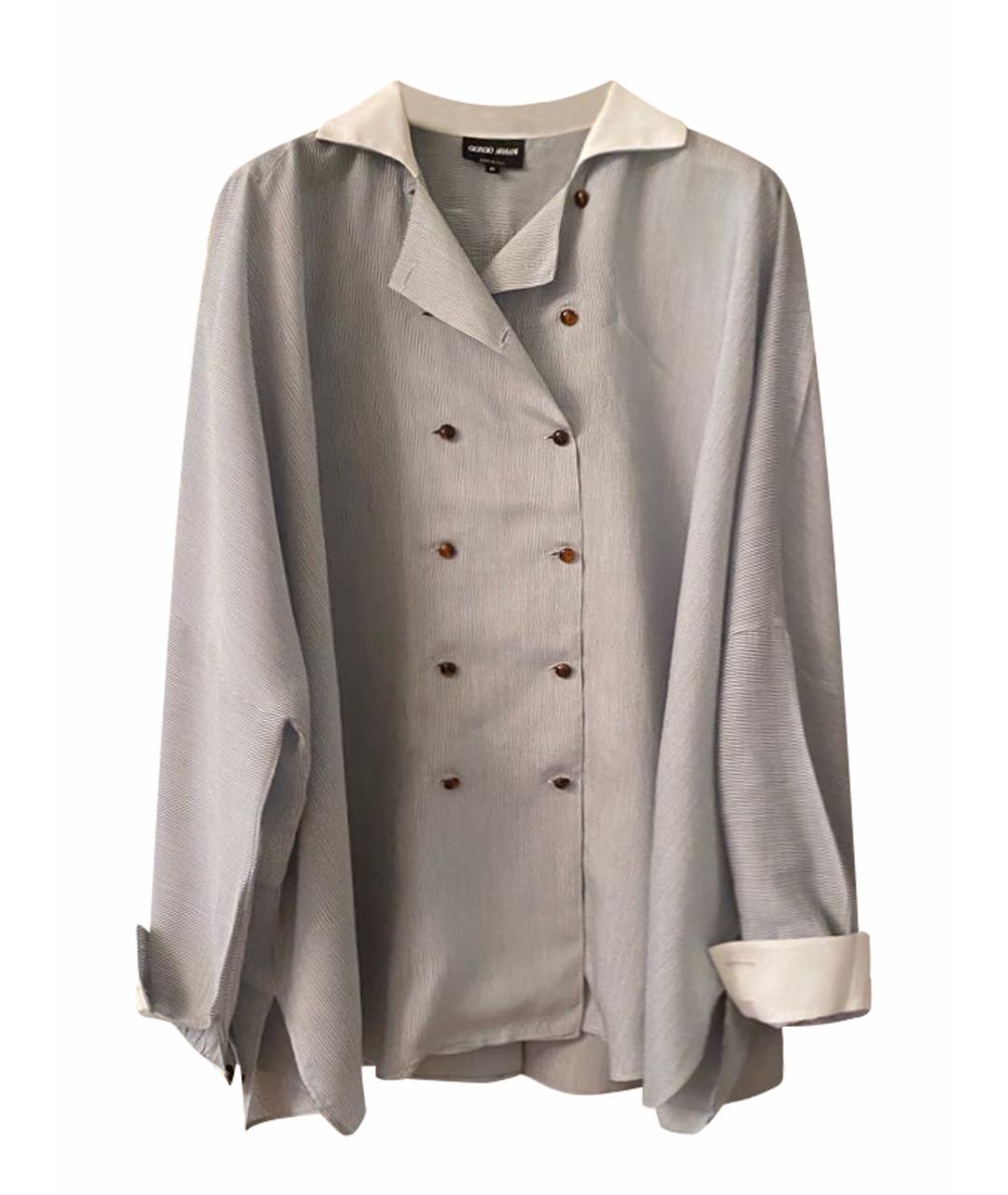 GIORGIO ARMANI Голубая вискозная рубашка, фото 1