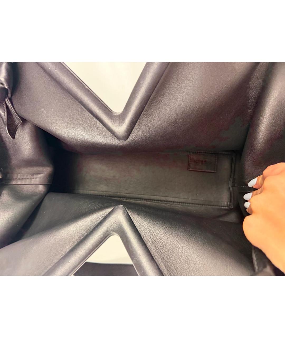 BOTTEGA VENETA Черная кожаная сумка через плечо, фото 6